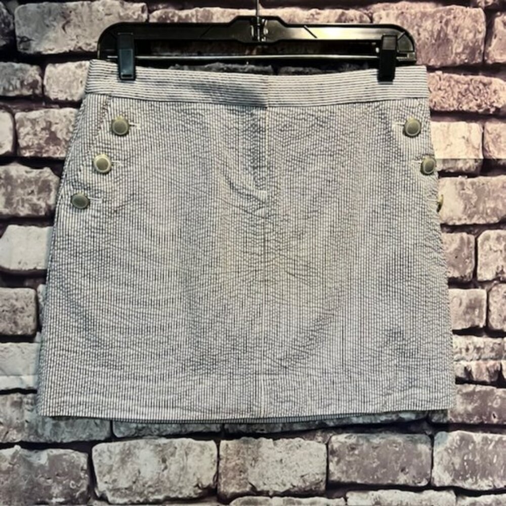 J. Crew Blue & White Seersucker Skirt Size 2